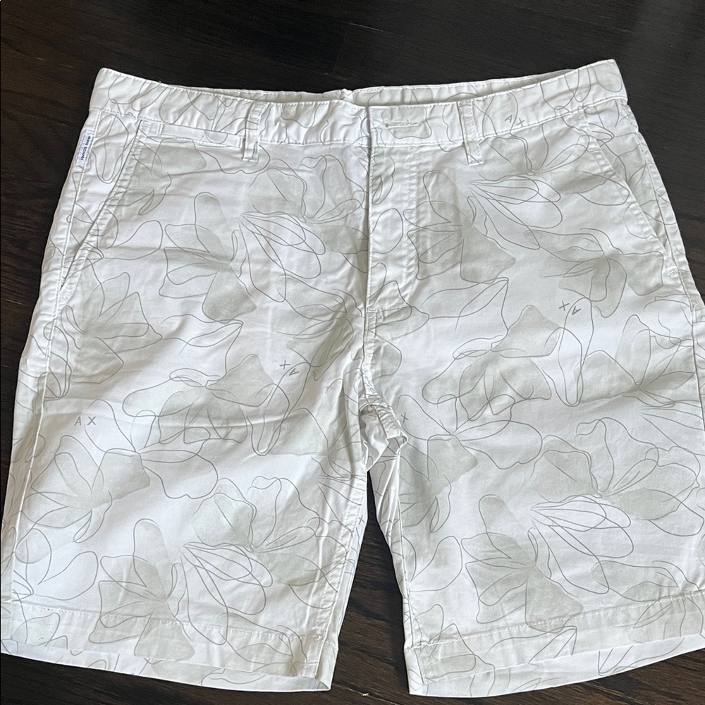 Armani Exchange White Patterned Men's Shorts